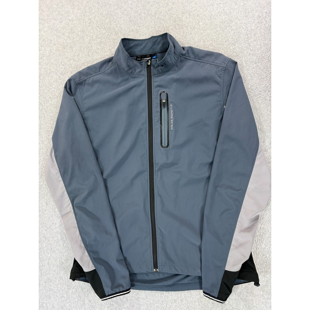 J Lindeberg Performance Full Zip Golf Jacket (Men's XL) Gray/Blue